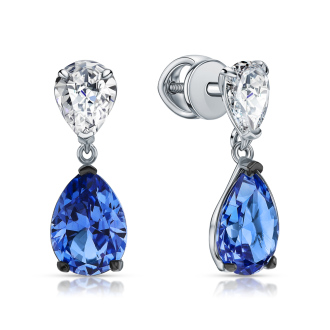 Серьги из белого золота Cold Diamonds с сапфирами