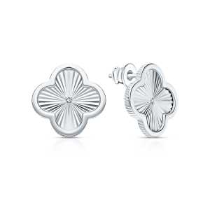 Серебряные серьги с бриллиантами природными