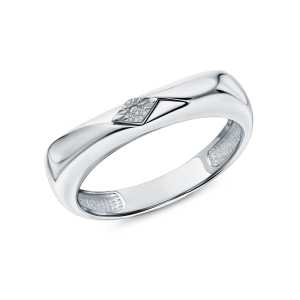 Серебряное кольцо с бриллиантом природным