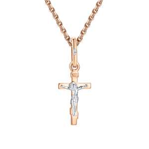 Золотой крестик с бриллиантом природным