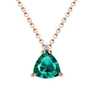 Золотая подвеска с бриллиантами природными и изумрудами выращенными