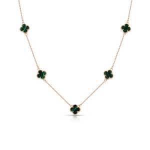 Золотое шейное украшение с малахитом