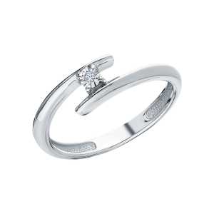 Серебряное кольцо с бриллиантами природными